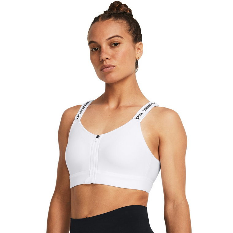 Biustonosz treningowy Under Armour UA Infinity High Zip 2.0 Bra - biały