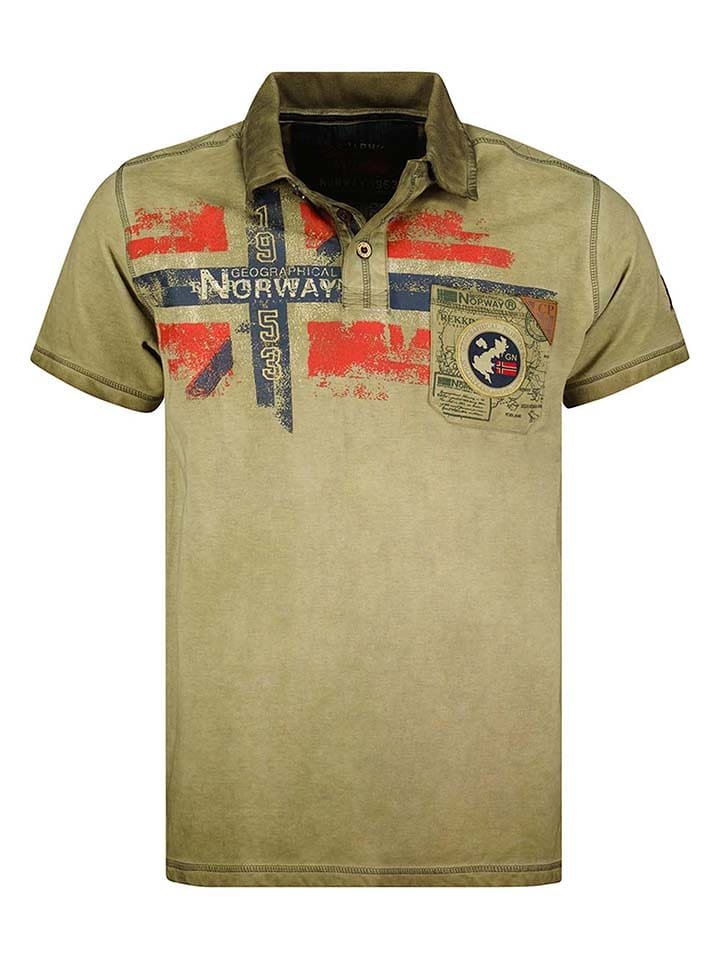 Geographical Norway Koszulka polo "Kamo" w kolorze khaki