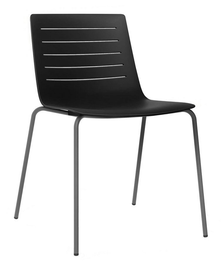 Krzesło Skin 4 czarne podstawa czarna z tworzywa
