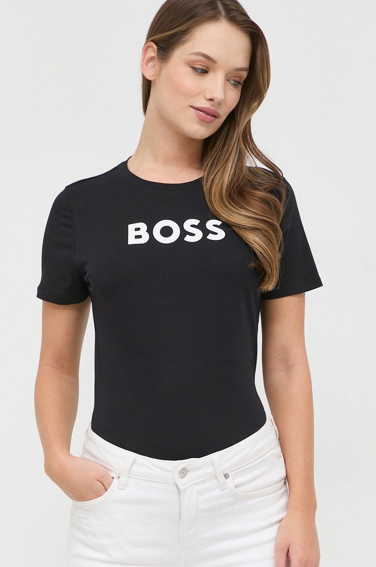 BOSS t-shirt bawełniany kolor czarny 50468356