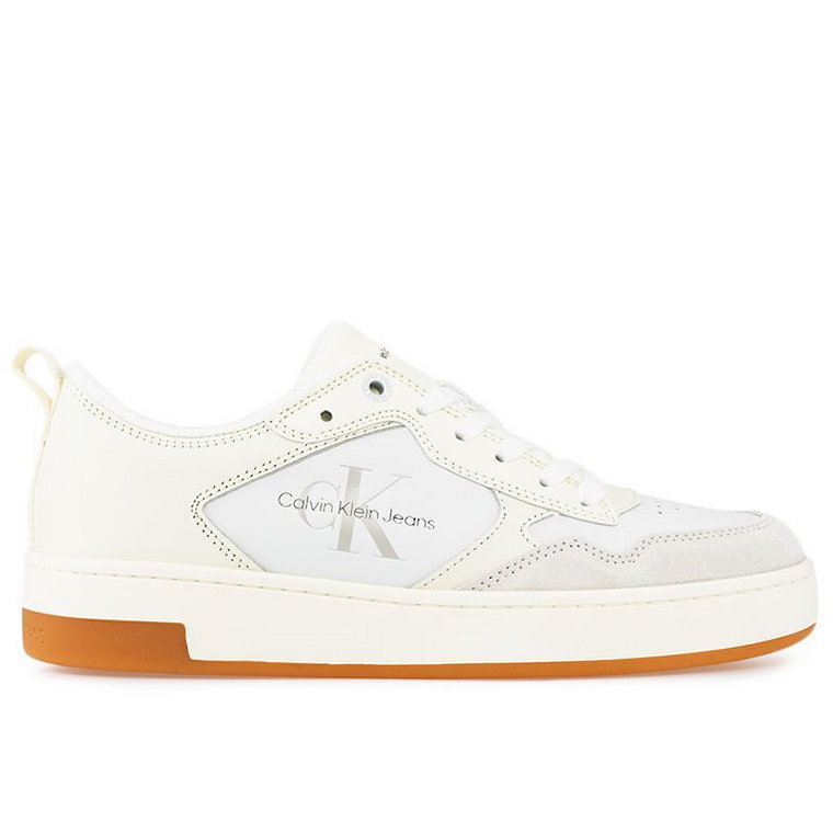 Buty Calvin Klein Basket Cupsole Low Leather Mono YW0YW00876-02X - białe