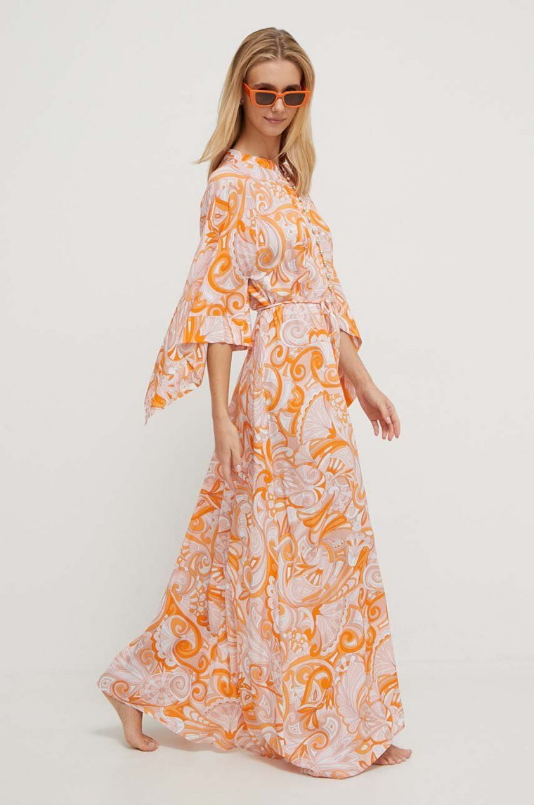 Melissa Odabash sukienka plażowa Edith kolor pomarańczowy