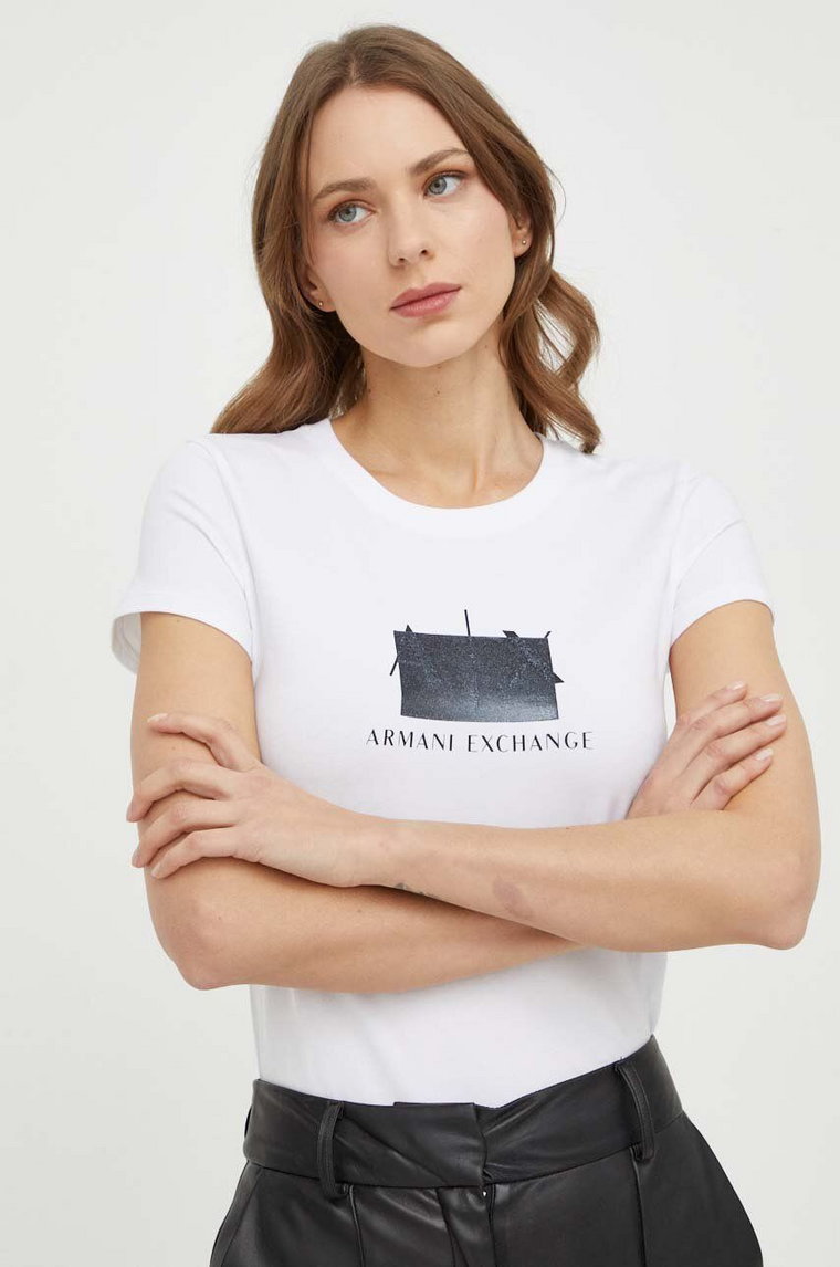 Armani Exchange t-shirt damski kolor biały 3DYT51 YJETZ