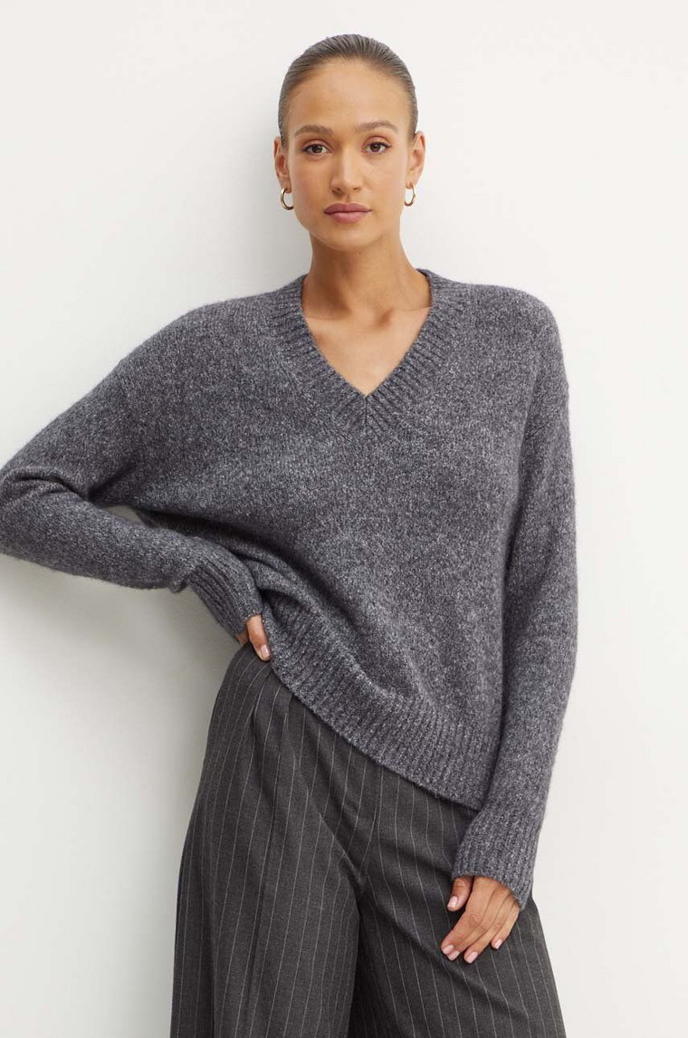 Weekend Max Mara sweter z domieszką wełny damski kolor szary  2425366102600