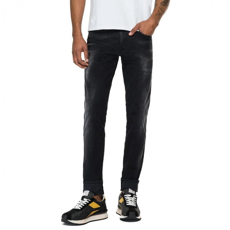 Białe Slim-Fit Hyperflex Jeans Replay