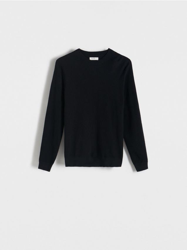 Reserved - Bawełniany sweter - czarny