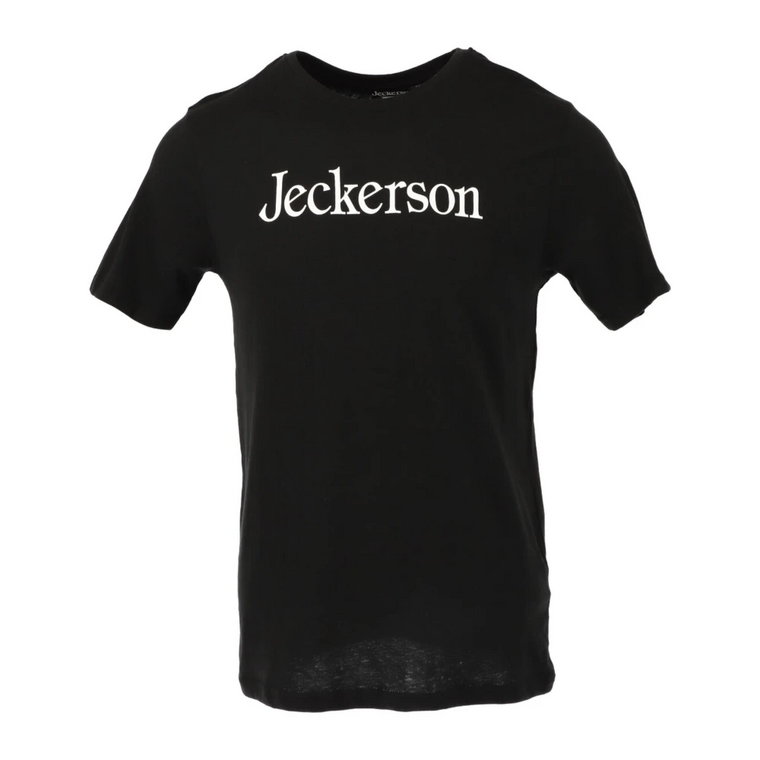 Czarna Koszulka z Nadrukiem i Krótkimi Rękawami Jeckerson