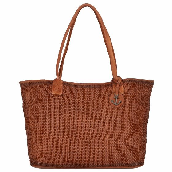 Harbour 2nd Miękka tkana torba skórzana Grace Shopper Bag 40 cm charming cognac