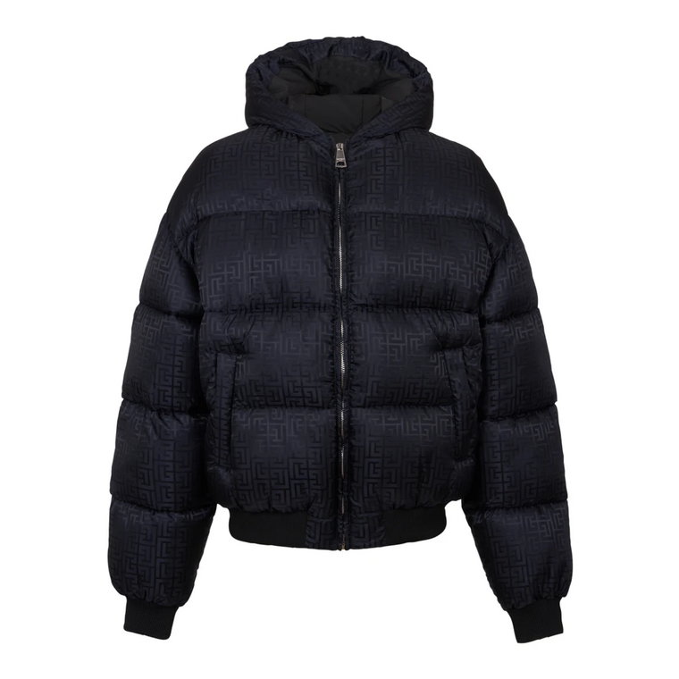 PB Labyrinth jacquard nylon puffer kurtka Balmain