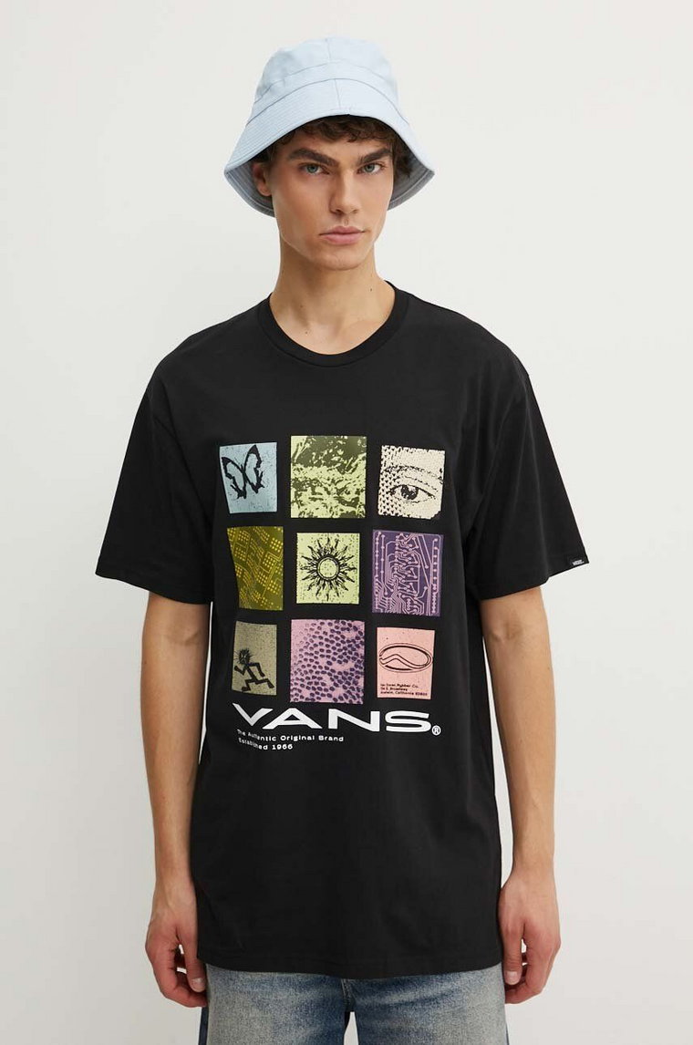 Vans t-shirt bawełniany męski kolor czarny z nadrukiem VN000HFQBLK1