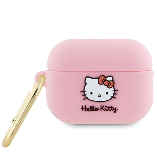 Hello Kitty HKAP23DKHSP Airpods Pro 2 cover różowy/pink Silicone 3D Kitty Head