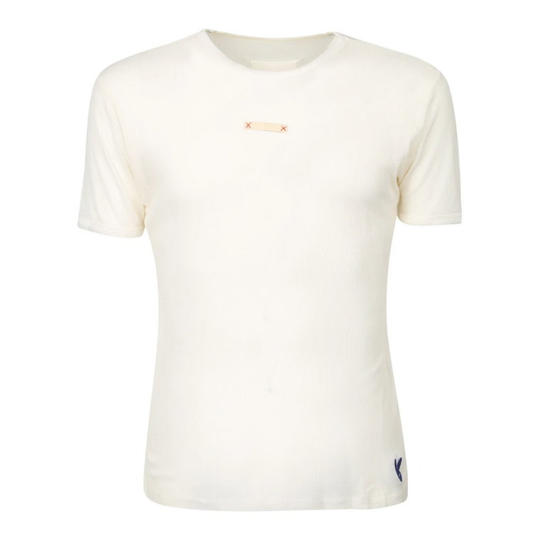 Biała koszulka z detalami w postaci naszywki Maison Margiela