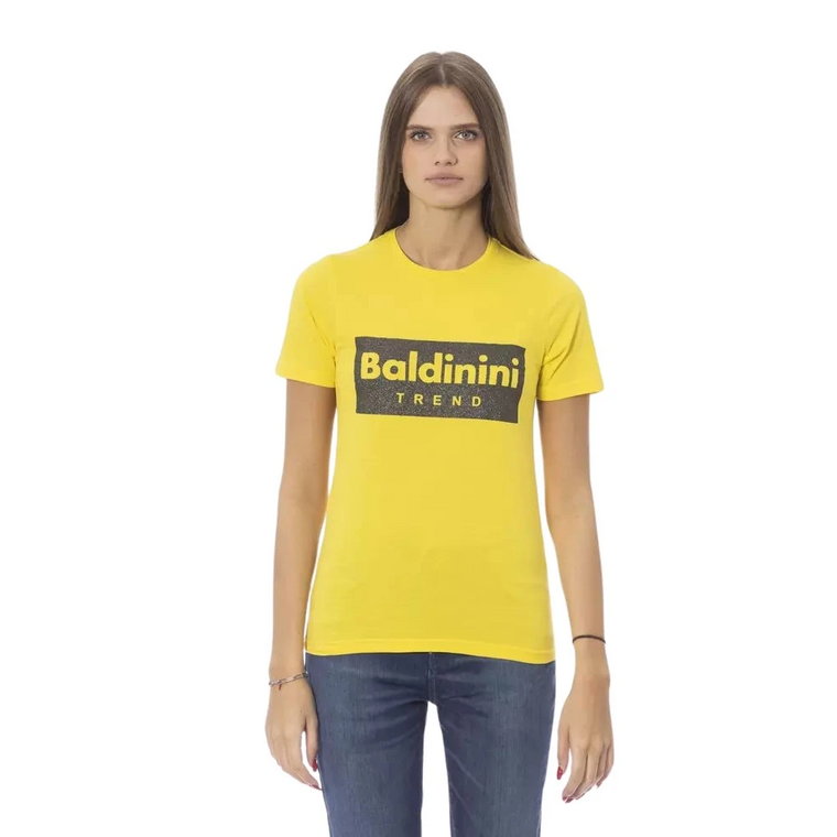 Żółty T-shirt z okrągłym dekoltem Sunshine Baldinini