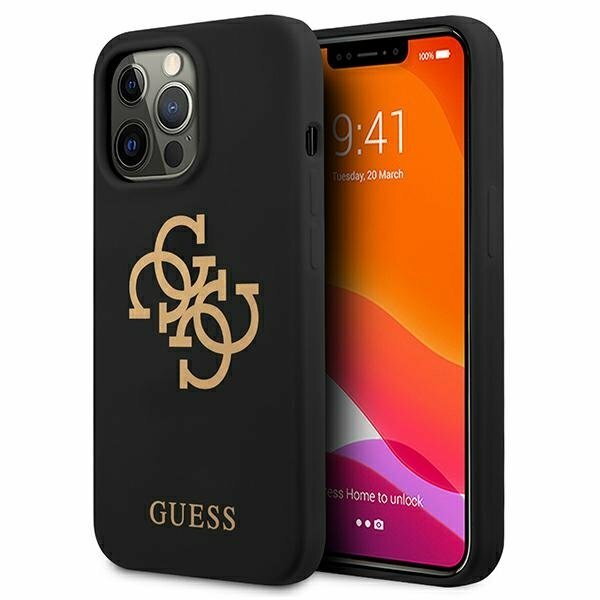 Guess GUHCP13LLS4GGBK iPhone 13 Pro / 13 6,1" czarny/black hard case Silicone 4G Logo