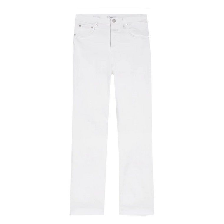 Białe Spodnie Straight Jeans z elastanem Closed