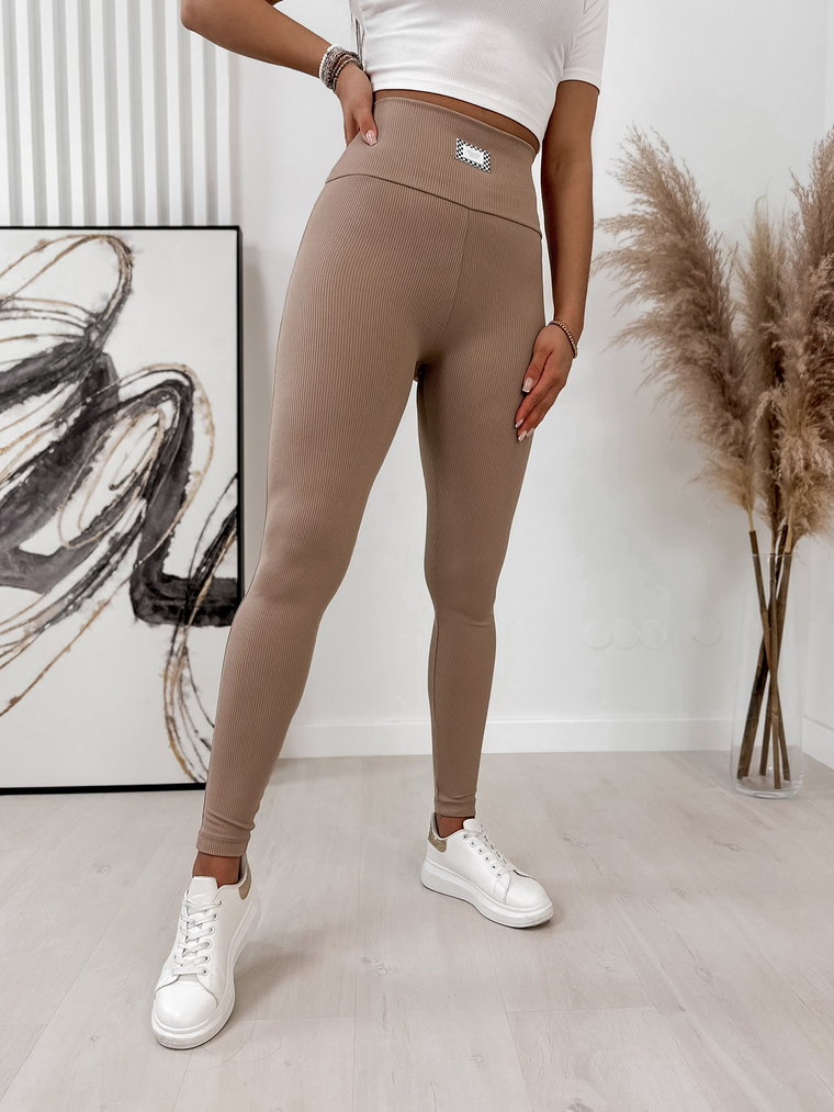 Legginsy Prążkowane Priver Latte