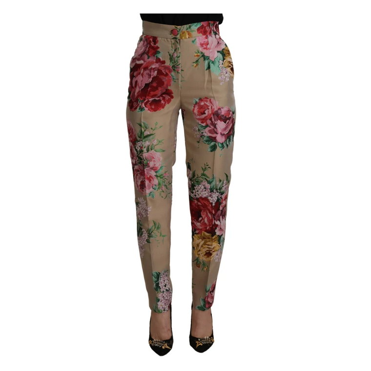 Kwiatowe spodnie z wysokim stanem Dolce & Gabbana