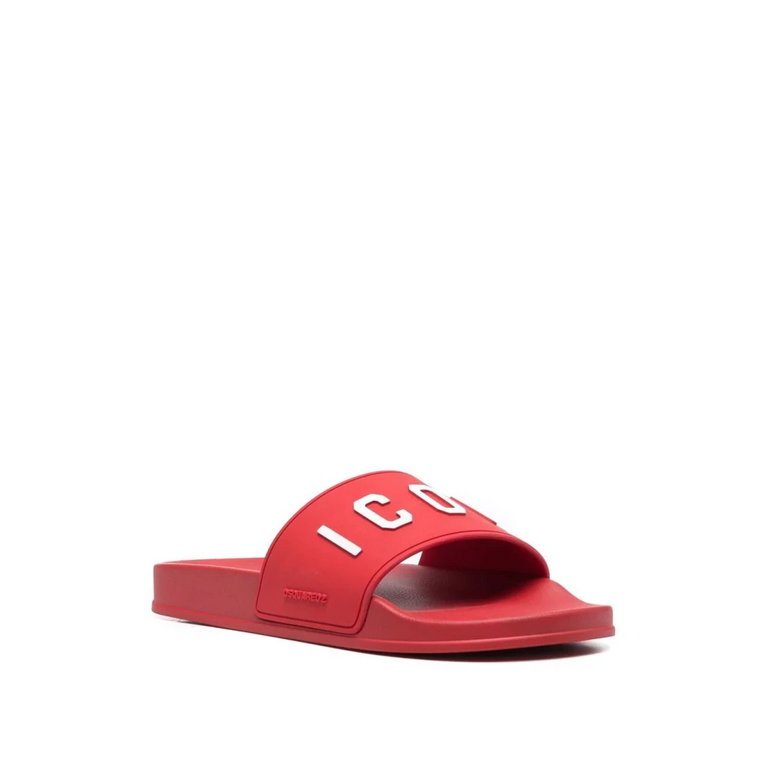 Sandały Slip-On z Wytłoczonym Logo Dsquared2