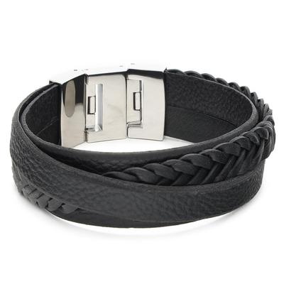 Bransoletka FOSSIL - Vintage Casual JF02079040 Black/Silver