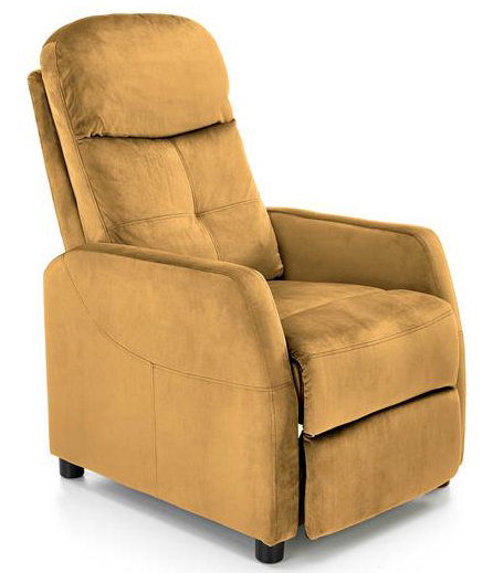 Musztardowy rozkładany fotel wypoczynkowy - Amigos 3X