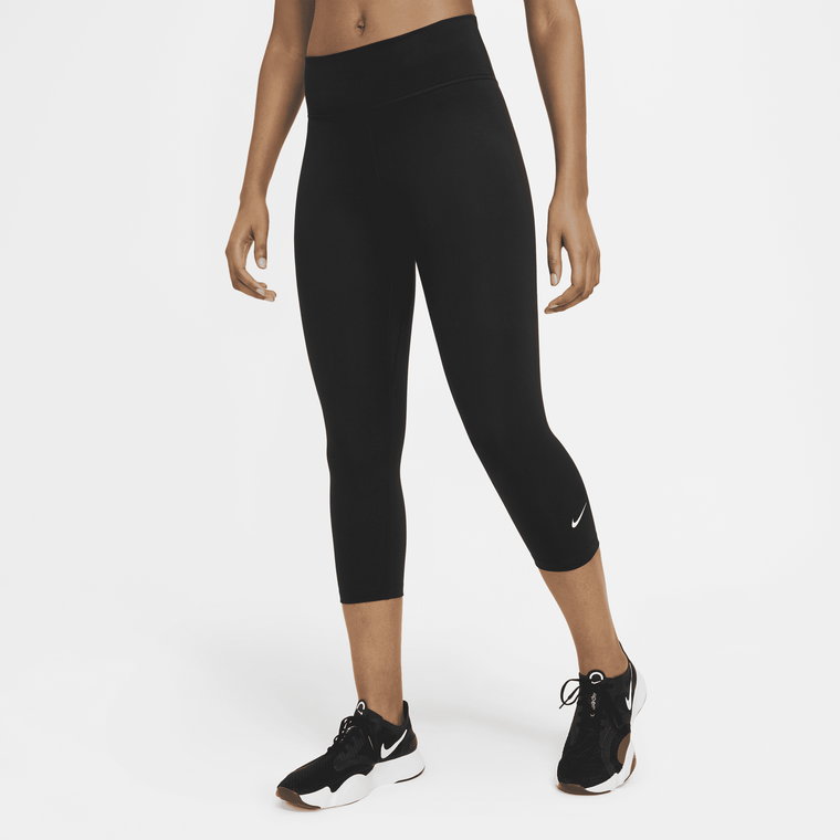 Damskie legginsy typu capri ze średnim stanem Nike One - Czerń