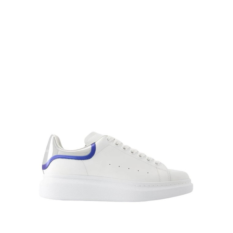 Białe/Srebrne Skórzane Oversized Sneakers Alexander McQueen