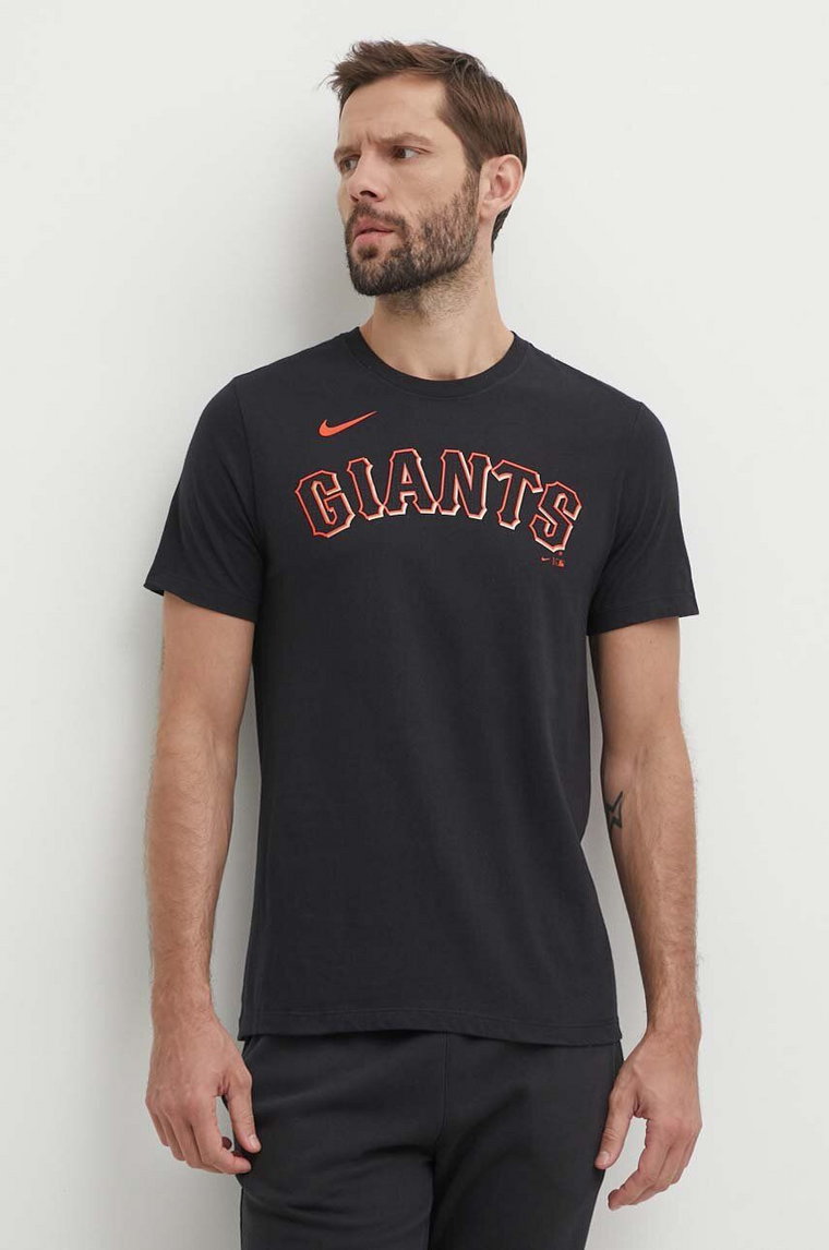 Nike t-shirt bawełniany San Francisco Giants męski kolor czarny z nadrukiem