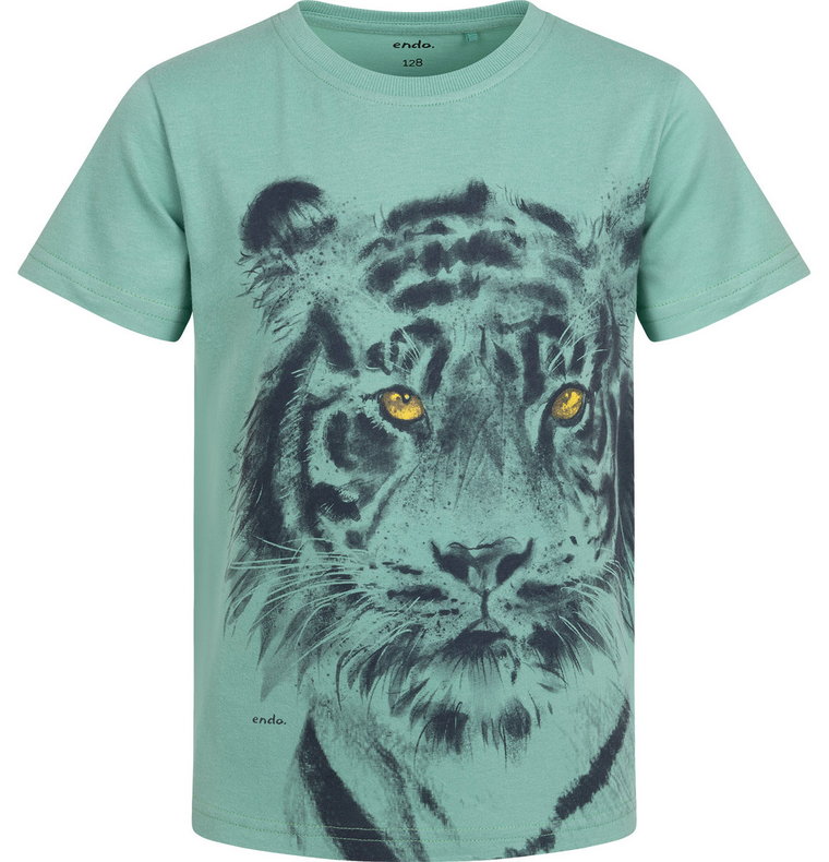 T-shirt Koszulka dziecięca chłopięca Bawełna 116  Tygrys zielony Endo