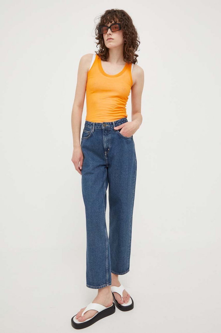 American Vintage jeansy bawełniane high waist