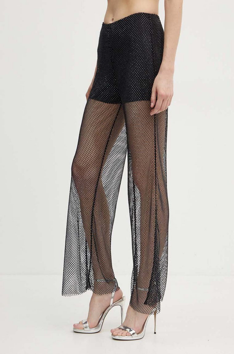 Custommade spodnie Petra damskie kolor czarny proste high waist 999111113