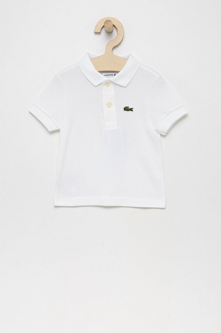 Lacoste polo bawełniane dziecięce kolor biały