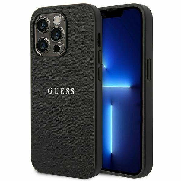 Guess GUHCP14LPSASBBK iPhone 14 Pro 6,1" czarny/black Saffiano Strap