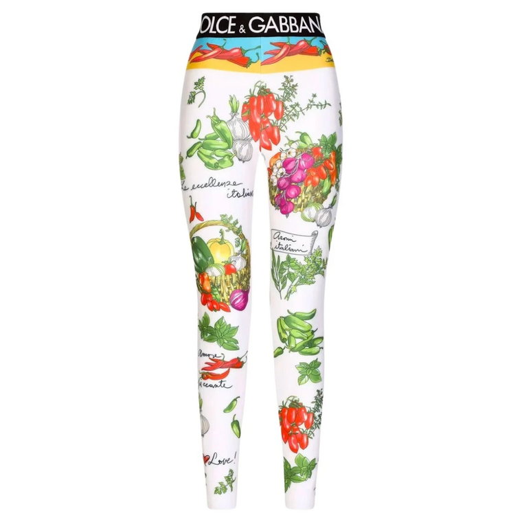 Ikoniczne Legginsy z Logo Elastyczny Design Dolce & Gabbana