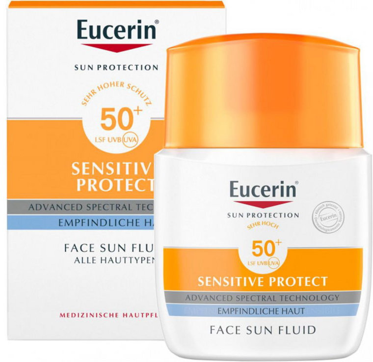 Krem do ochrony prrzeciwsłonecznej dla dzieci Eucerin Sun Sensitive Protect Kids Pocket Fluid SPF50 + 50 ml (4005800194429). Kosmetyki do ochrony przeciwsłonecznej