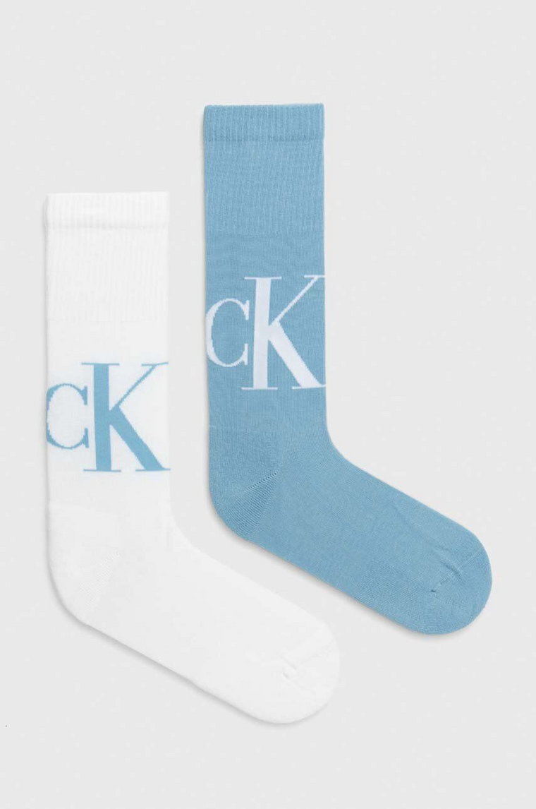 Calvin Klein Jeans skarpetki 2-pack męskie kolor niebieski 701226656