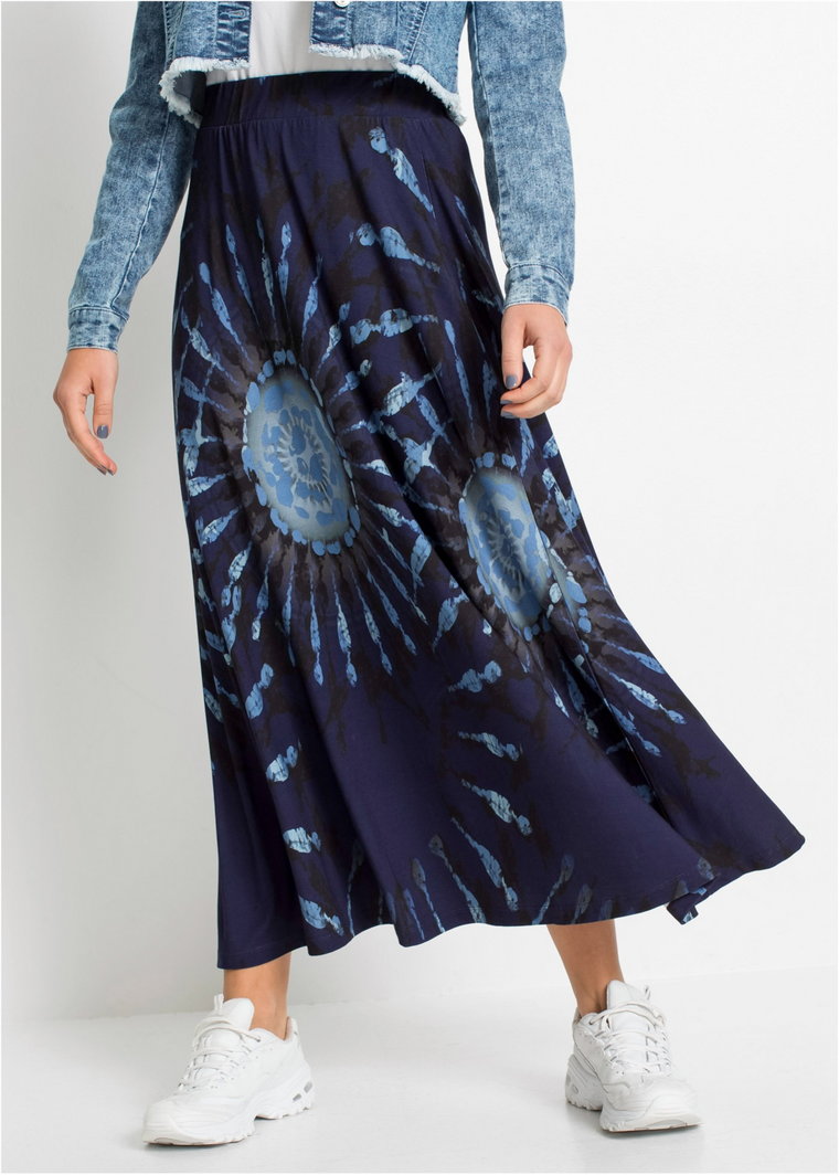 Spódnica shirtowa w batikowy wzór