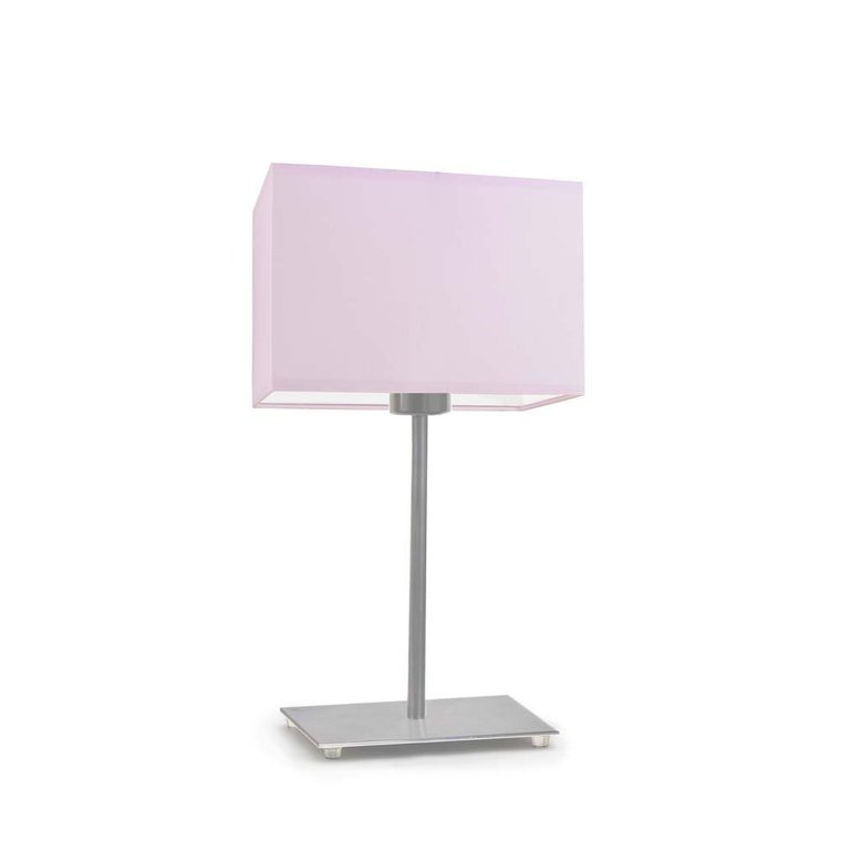 Lampka nocna LYSNE Amalfi, 60 W, E27, jasnoróżowa/stalowa, 40x20 cm