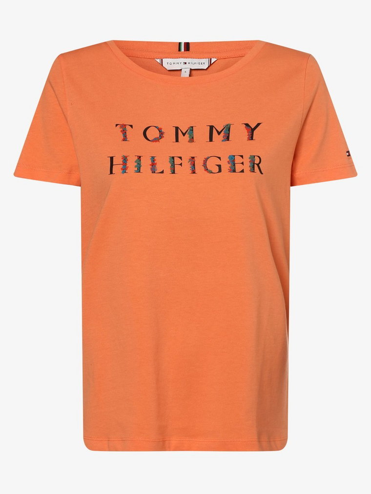 Tommy Hilfiger - T-shirt damski, pomarańczowy