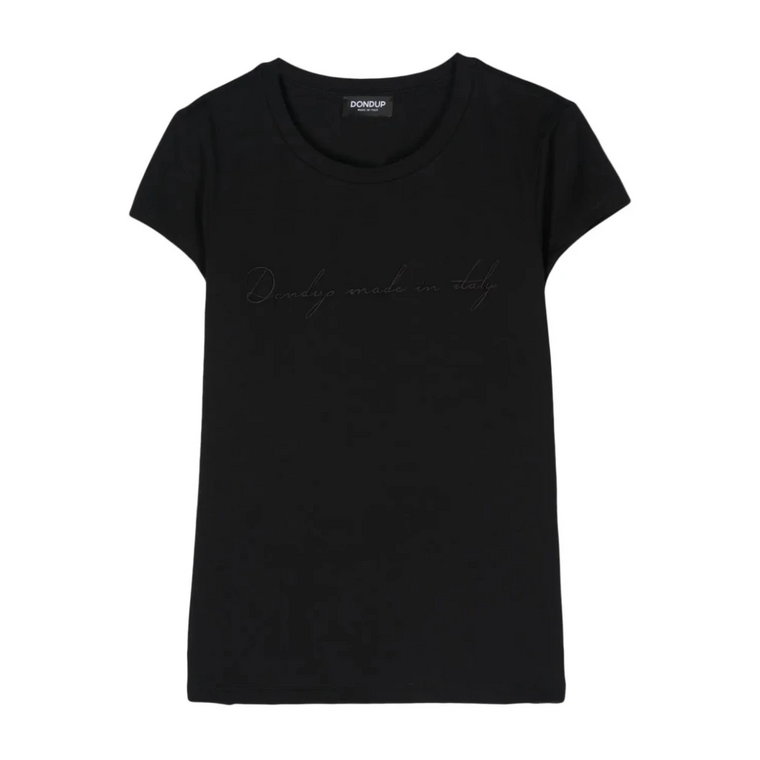 Stylowy Czarny T-shirt Dondup