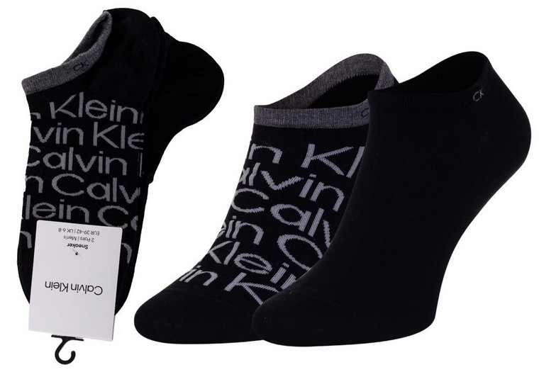 CALVIN KLEIN SKARPETKI STOPKI 2 PARY BLACK 701218714 001 - Rozmiar: 39-42