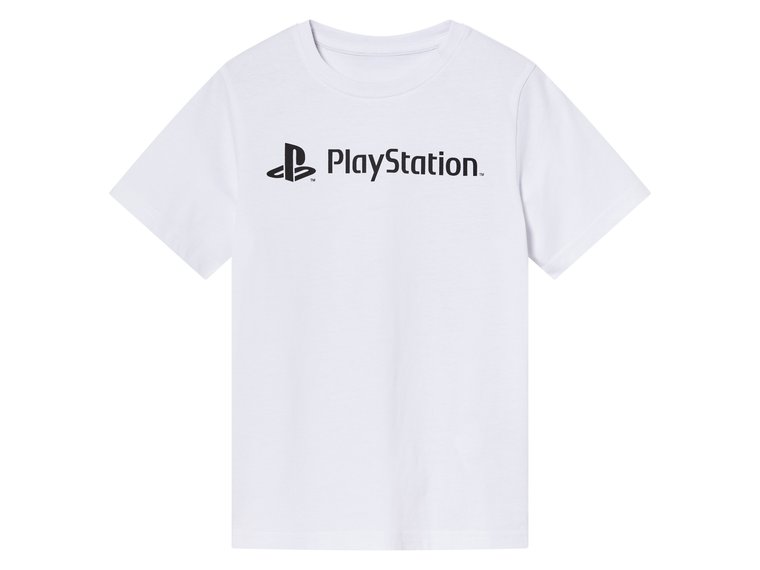 T-shirt dziecięcy z nadrukiem (PlayStation/ biały, 146/152)