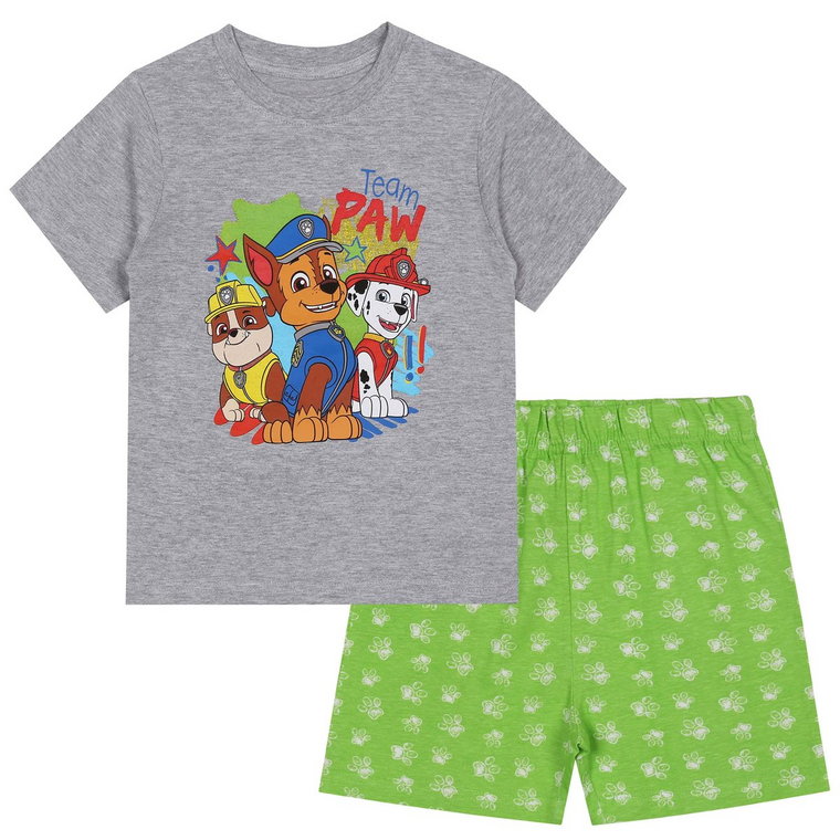 Psi Patrol Chłopięca piżama z krótkim rękawem, szaro-zielona piżama 6 lat 116 cm