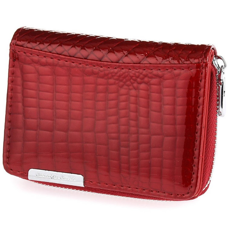 Skórzany portfel damski poziomy mały lakierowany czerwony 897