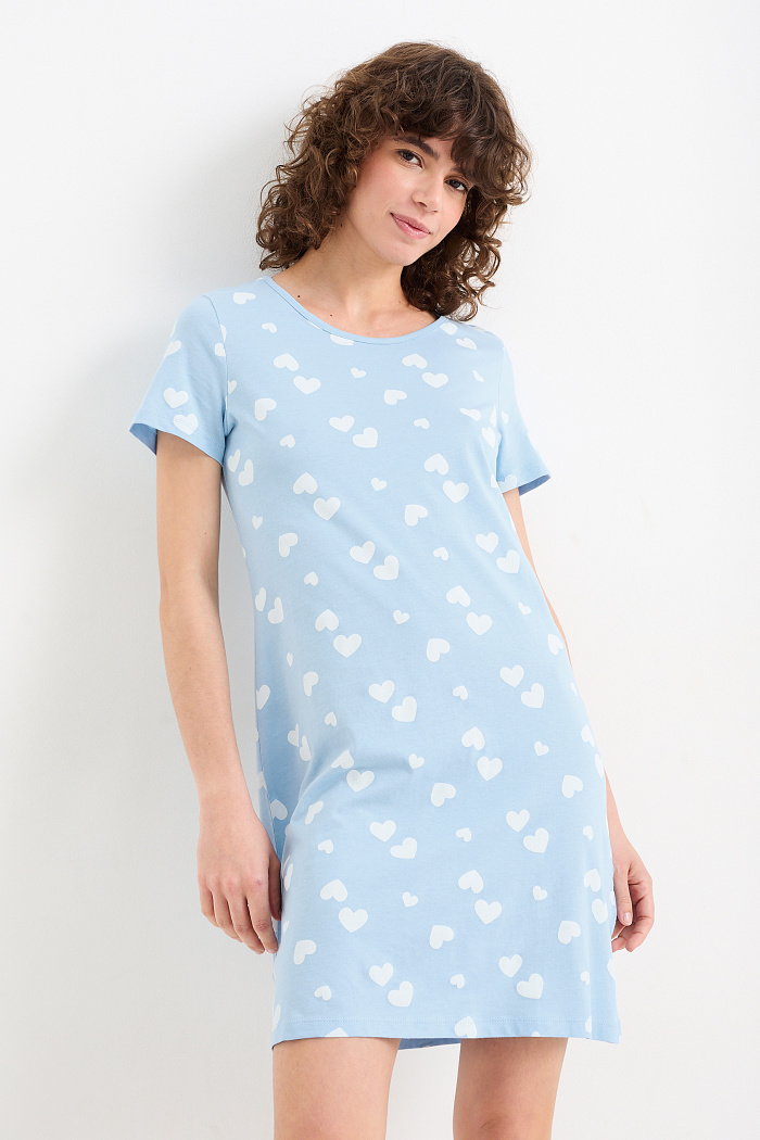 C&A Koszula nocna-ze wzorem, Niebieski, Rozmiar: S