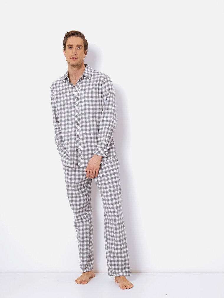 Piżama (koszula + spodnie) Aruelle Samuel pajama long M Szara (5905616145327). Piżamy męskie