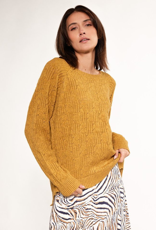 Pleciony sweter damski