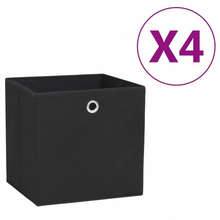 Pudełka z włókniny, 4 szt., 28x28x28 cm, czarne kod: V-325187