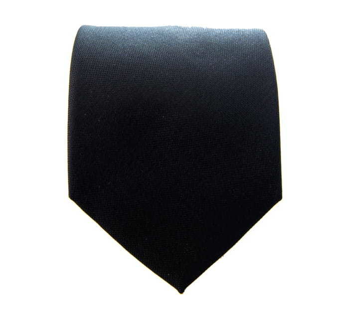 Krawat jedwabny czarny gładki EM 91