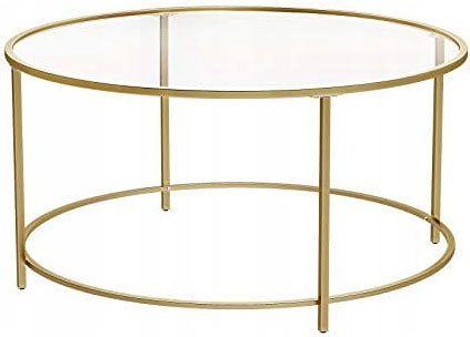 Złoty szklany stolik kawowy w stylu glamour - Sixo