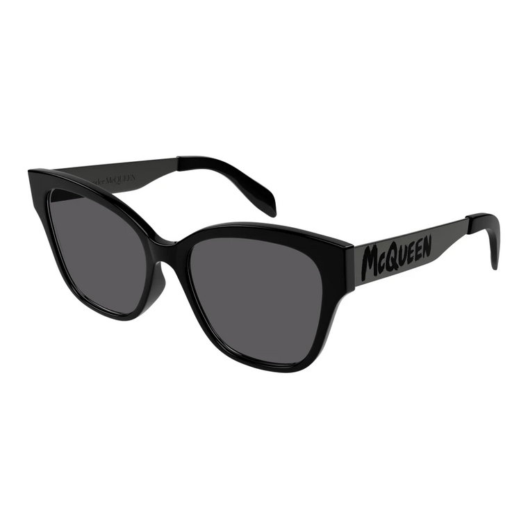 Okulary przeciwsłoneczne Am0353S w kolorze czarnym i szarym Alexander McQueen